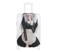 Funda elástica para equipaje de viaje, a prueba de polvo, accesorio de viaje, para equipaje de 45 a 81 cm, Criada de pelo largo y blanco, L 26-28 in