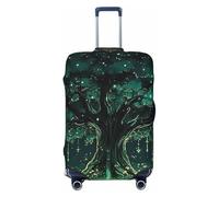 Funda elástica para equipaje de viaje, con diseño de árbol misterioso, protector de maleta, antiarañazos, Black, S