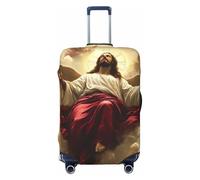 Funda elástica para equipaje de viaje con diseño de Jesús ascendido a la rosa, protector de maleta, funda de equipaje impresa antiarañazos, Black, M