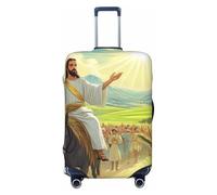 Funda elástica para equipaje de viaje con diseño de Jesus Rides On A Donkey, Black, M