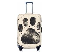 Funda elástica para equipaje de viaje con diseño de patas de perro en blanco y negro, antiarañazos, Black, M