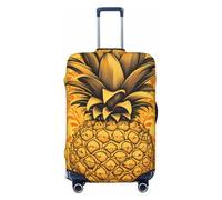Funda elástica para equipaje de viaje con diseño de piña amarilla, antiarañazos, Black, XL