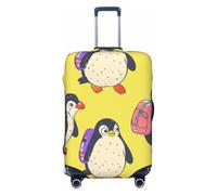 Funda elástica para equipaje de viaje, con diseño de pingüino, antiarañazos, para llevar a la escuela, Black, M