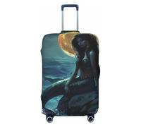 Funda elástica para equipaje de viaje con diseño de sirena en una roca, a prueba de polvo, resistente a los arañazos, para maleta de 22 a 24 pulgadas