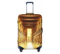 Funda elástica para equipaje de viaje con diseño de templos de pirámide egipcia, protector de maleta, funda de equipaje con impresión antiarañazos, Black, XL