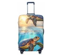 Funda elástica para equipaje de viaje con diseño de tortugas nadando en el mar, antiarañazos, Black, S