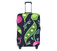 Funda elástica para equipaje de viaje, con estampado de guisantes verdes y cebollas, antiarañazos, Black, M