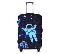 Funda elástica para equipaje de viaje, diseño de astronautas y naves espaciales, protector de maleta, funda de equipaje impresa antiarañazos, Black, S