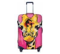 Funda elástica para equipaje de viaje, diseño de jirafa amarilla, protector de maleta, antiarañazos, Black, S