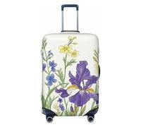 Funda elástica para equipaje de viaje, diseño de orquídeas y flores silvestres, antiarañazos, Black, M