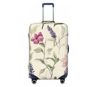 Funda elástica para equipaje de viaje, diseño de orquídeas y flores silvestres, antiarañazos, estampado de orquídeas y flores silvestres, Black, XL