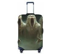 Funda elástica para equipaje de viaje, diseño retro de zombis y niebla, antiarañazos, Black, S
