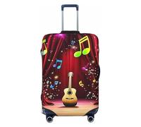Funda elástica para equipaje, diseño de símbolo de música en color, antiarañazos, para viaje, con estampado de símbolos musicales, Black, XL