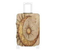 Funda elástica para equipaje, grande, antiarañazos, protector de equipaje para equipaje de 18 a 32 pulgadas, Bohemian Retromoon Sun, M 22-24 in