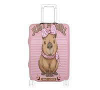 Funda elástica para equipaje, grande, antiarañazos, protector de equipaje para equipaje de 45,7 a 81,3 cm, Rosa Just a Girl Who Loves Capybaras, XL 29-32 in