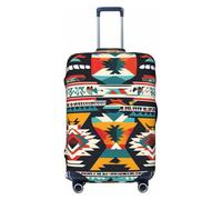 Funda elástica para maleta con estampado de nativos americanos, a la moda, lavable, se adapta a equipaje de 18 a 32 pulgadas, Negro, Large
