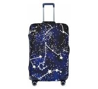 Funda elástica para maleta con estampado que brilla en la oscuridad, a prueba de polvo, resistente a los arañazos, se adapta a equipaje con asa central para viajes, White, S