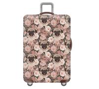 Funda EláStica para Maleta De Viaje,3D Flor Perro Gato Fundas para Maletas con Cremallera,A Prueba De Polvo,Reutilizable,Luggage Cover para NiñOs,NiñAs,Adultos,Mujeres (Color 1,M(22-24inch))