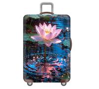 Funda EláStica para Maleta De Viaje,Arquitectura Ciudad Cielo Estrellado Mundo Submarino Animales AntiarañAzos Funda Protectora para Maleta,Lavable Personalizada Luggage Cover (Rosa,S(18-21inch))