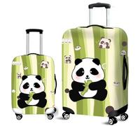 Funda Elástica para Maleta,Funda Lavable con Cremallera Estampado de Panda 3D,Resistente y Antiarañazos para Maletas con Ruedas,Luggage Cover para Adolescentes Niños Niñas (Verde 1,S)