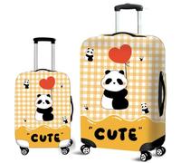 Funda Elástica para Maleta,Funda Lavable con Cremallera Estampado de Panda 3D,Resistente y Antiarañazos para Maletas con Ruedas,Luggage Cover para Adolescentes Niños Niñas (Amarillo,M)