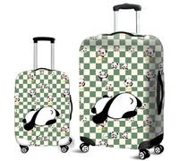 Funda Elástica para Maleta,Funda Lavable con Cremallera Estampado de Panda 3D,Resistente y Antiarañazos para Maletas con Ruedas,Luggage Cover para Adolescentes Niños Niñas (Verde 2,M)
