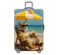 Funda EláStica para Maleta,Playa Animales Mascotas Fundas para Maletas,Funda para Equipaje para Viajes,Lavable,AntiarañAzos,A Prueba De Polvo,Luggage Cover,NiñOs,Adultos (Tigre,XL(29-32inch))