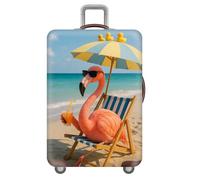 Funda EláStica para Maleta,Playa Animales Mascotas Fundas para Maletas,Funda para Equipaje para Viajes,Lavable,AntiarañAzos,A Prueba De Polvo,Luggage Cover,NiñOs,Adultos (Flamenco,M(22-24inch))