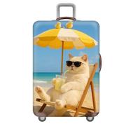 Funda EláStica para Maleta,Playa Animales Mascotas Fundas para Maletas,Funda para Equipaje para Viajes,Lavable,AntiarañAzos,A Prueba De Polvo,Luggage Cover,NiñOs,Adultos (Gato,L(25-28inch))