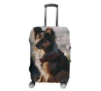 Funda elástica para maleta, protector lavable para equipaje de viaje, fundas para equipaje con estampado de perro sentado en una roca, fundas para equipaje de mano, protector antiarañazos, 19-32 pulga