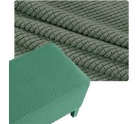 Funda Elástica para Puf/Puff Cuadrado, Protectora de Tela Jacquard con Borde Antideslizante para Ottoman, Poggiapies o Sillón - 40x40 50x50 60x60 cm, Lavable(Grass-Green,14x14in/35x35cm)
