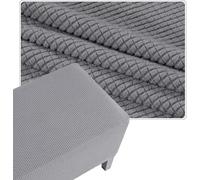 Funda Elástica para Puf/Puff Cuadrado, Protectora de Tela Jacquard con Borde Antideslizante para Ottoman, Poggiapies o Sillón - 40x40 50x50 60x60 cm, Lavable(Light-Gray,32x32in/80x80cm)
