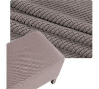 Funda Elástica para Puf/Puff Cuadrado, Protectora de Tela Jacquard con Borde Antideslizante para Ottoman, Poggiapies o Sillón - 40x40 50x50 60x60 cm, Lavable(Taupe,32x32in/80x80cm)