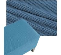 Funda Elástica para Puf/Puff Cuadrado, Protectora de Tela Jacquard con Borde Antideslizante para Ottoman, Poggiapies o Sillón - 40x40 50x50 60x60 cm, Lavable(Dust-Blue,30x30in/75x75cm)