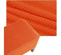 Funda Elástica para Puf/Puff Cuadrado, Protectora de Tela Jacquard con Borde Antideslizante para Ottoman, Poggiapies o Sillón - 40x40 50x50 60x60 cm, Lavable(Orange,40x40in/100x100cm)