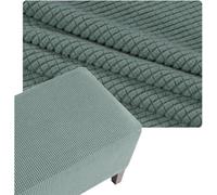 Funda Elástica para Puf/Puff Cuadrado, Protectora de Tela Jacquard con Borde Antideslizante para Ottoman, Poggiapies o Sillón - 40x40 50x50 60x60 cm, Lavable(Gray-Green,32x32in/80x80cm)