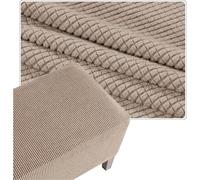 Funda Elástica para Puf/Puff Cuadrado, Protectora de Tela Jacquard con Borde Antideslizante para Ottoman, Poggiapies o Sillón - 40x40 50x50 60x60 cm, Lavable(Khaki,40x40in/100x100cm)