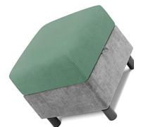 Funda Elástica para Puff 35x35 55x55 50x50 40x40 - Cubierta Transpirable y Ajustable para Otomana, Taburete, Protector de Reposapiés, Fácil de Lavar(Green Bean,90 x 90 cm)