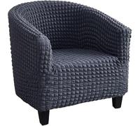 Funda Elástica para Sillón con Jacquard - Cubresillones Universales de 1 Plaza - Funda Transpirable para Sillón Club, Butaca y Cóctel - Fácil Instalación y Lavado(Dark Grey)