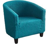 Funda Elástica para Sillón con Jacquard - Cubresillones Universales de 1 Plaza - Funda Transpirable para Sillón Club, Butaca y Cóctel - Fácil Instalación y Lavado(Turquoise Blue)