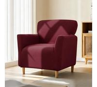 Funda elástica para sillón con reposabrazos, funda elástica de jacquard para sillón, funda suave para sillones y sillas tapizadas, ajuste universal, para proteger contra manchas, pelos y desgaste
