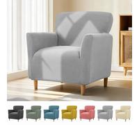 Funda elástica para sillón con reposabrazos, funda elástica de jacquard para sillón, funda suave para sillones y sillas tapizadas, ajuste universal, para proteger contra manchas, pelos y desgaste