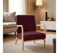 Funda Elástica para Sillón Individual Y Club, con Cremallera, Tela Suave Lavable - Protectora Decorativa para Salón O Comedor(Bordeaux,2ps)