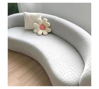 Funda elástica para sofá, antideslizante, curvada, para sofá modular de 3 plazas (7295 pulgadas), diseño semicircular moderno color gris claro, protector duradero y elegante