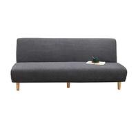 Funda elástica para sofá cama con reposabrazos para sofás de 23 plazas, protector de sofá cama plegable de tartán (gris M: 160190 cm)