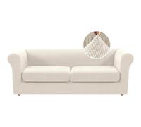 Funda Elástica para Sofá Chesterfield con Fundas De Cojín Separadas para Sala De Estar. Funda Suave Antideslizante para Sofá. Protector De Muebles para Perros. White Teeth Large Loveseat