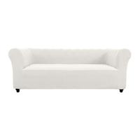 Funda elástica para sofá Chesterfield de 1, 2, 3 plazas, ajustable, protector elástico fácil de instalar, fundas para sillón (marfil de 3 plazas) y elegante protector para muebles