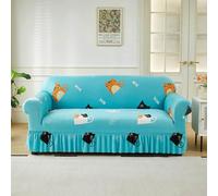 Funda elástica para sofá con diseño Simple universales, Funda de sofá de Cobertura Completa con faldón para sofá de 1/2/3/4 plazas y sofá en Forma de L-11|| 3 Seater(74-90inch)