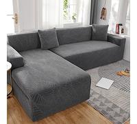 Funda elástica para sofá con diván, funda elástica de 3 plazas, color gris oscuro, para sofá y sillón de esquina, se adapta a 190230 cm, protector de muebles duradero y elegante