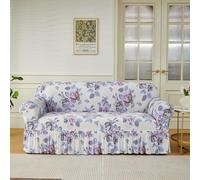 Funda elástica para sofá con Falda, Fundas universales de Cobertura Completa, Funda de sofá de patrón Simple para sofás de 1/2/3/4 plazas y sofá en Forma de L-15|| 3 Seater(190-230cm)